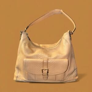 Coach F31283 Charlie Python Leather Hobo Tote Shoulder bag.